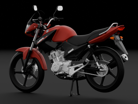 2014 - Yamaha YBR 125 Rigged Engine Animation 3D Model