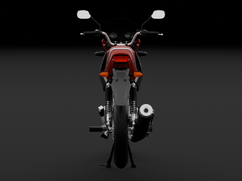 2014 - Yamaha YBR 125 Rigged Engine Animation 3D Model