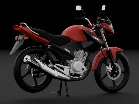 2014 - Yamaha YBR 125 Rigged Engine Animation 3D Model