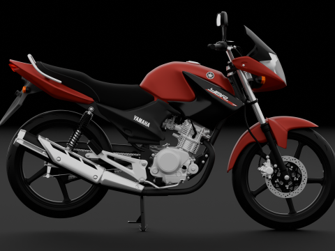 2014 - Yamaha YBR 125 Rigged Engine Animation 3D Model