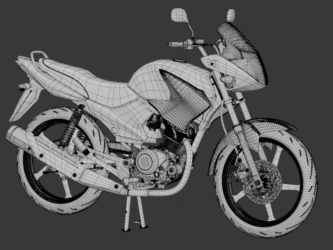 2014 - Animaci&oacute;n del motor aparejado Yamaha YBR 125 Modelo 3D