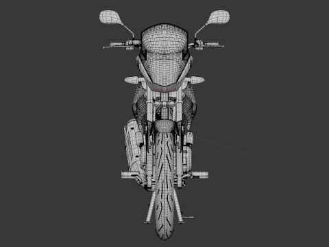 2014 - Yamaha YBR 125 Rigged Engine Animation 3D Model