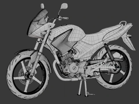 2014 - Animaci&oacute;n del motor aparejado Yamaha YBR 125 Modelo 3D