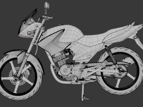 2014 - Animaci&oacute;n del motor aparejado Yamaha YBR 125 Modelo 3D