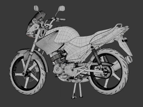 2014 - Animaci&oacute;n del motor aparejado Yamaha YBR 125 Modelo 3D