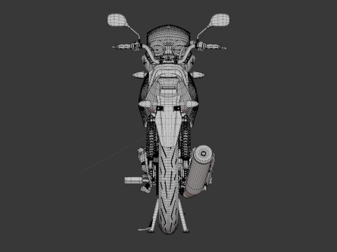 2014 - Yamaha YBR 125 Rigged Engine Animation 3D Model