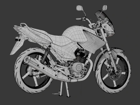 2014 - Animaci&oacute;n del motor aparejado Yamaha YBR 125 Modelo 3D