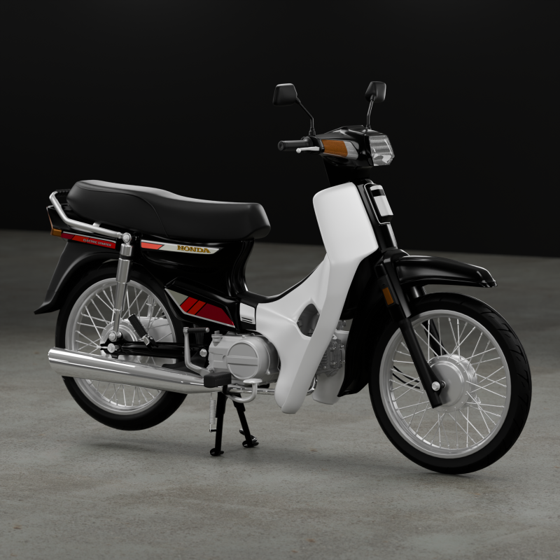 1988 - Honda Astrea Prima or Dream EX5 3D 模型 .c4d .max .obj .3ds .fbx .stl .blend