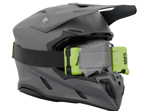 Airoh Twist 3 Shard Helmet With Armega Goggles 3D Model