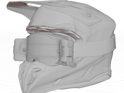 Airoh Twist 3 Shard Helmet With Armega Goggles 3D Модель