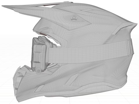Airoh Twist 3 Shard Helmet With Armega Goggles 3D Модель