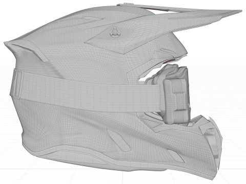 Airoh Twist 3 Shard Helmet With Armega Goggles 3D Модель