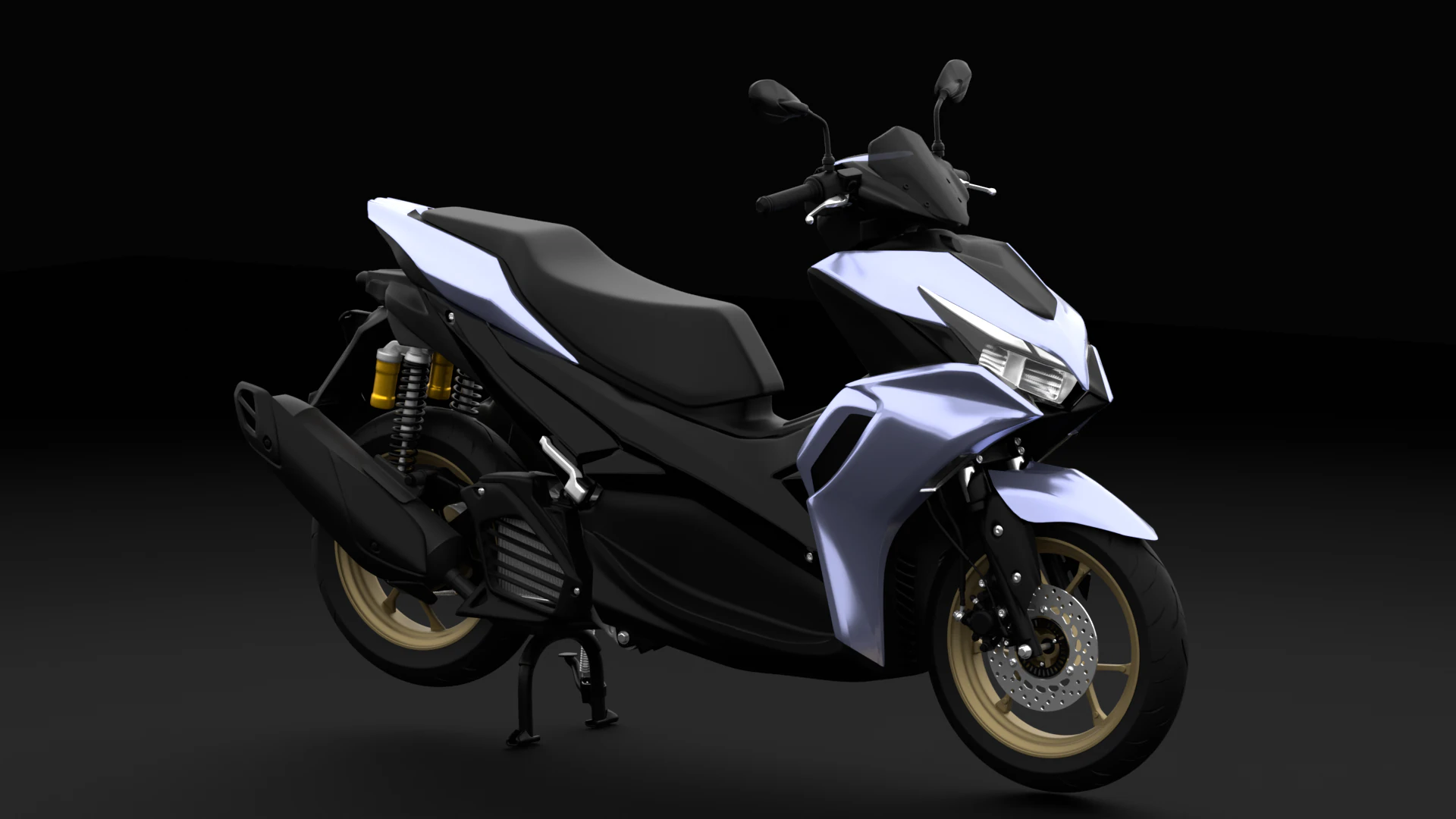2020 - Yamaha All New Aerox 155 Connected 3D Model .c4d .max .obj .3ds .fbx .stl .blend 