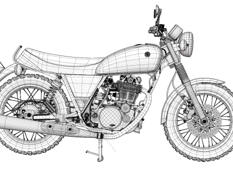 2010 - Yamaha SR 400 EFI 3D Model