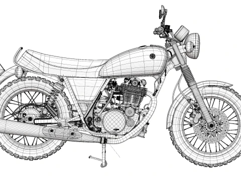 2010 - Yamaha SR 400 EFI 3D Model