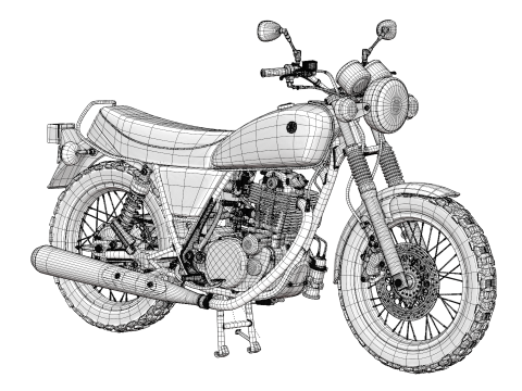 2010 - Yamaha SR 400 EFI 3D Model