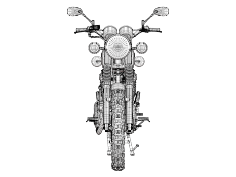 2010 - Yamaha SR 400 EFI 3D Model