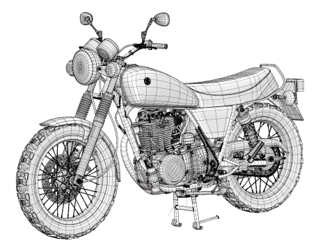 2010 - Yamaha SR 400 EFI 3D Model