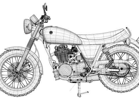 2010 - Yamaha SR 400 EFI 3D Model