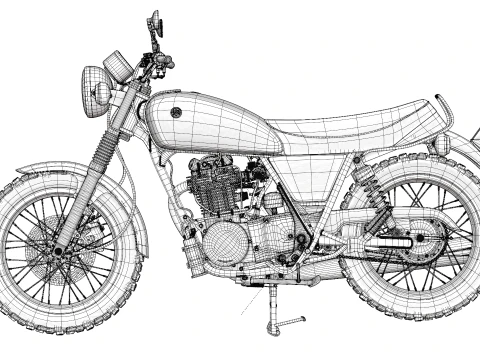 2010 - Yamaha SR 400 EFI 3D Model