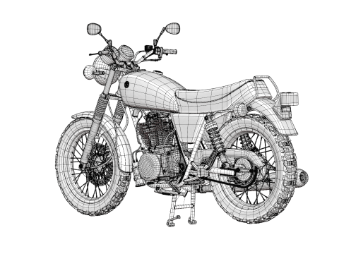 2010 - Yamaha SR 400 EFI 3D Model