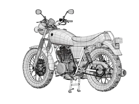 2010 - Yamaha SR 400 EFI 3D Model