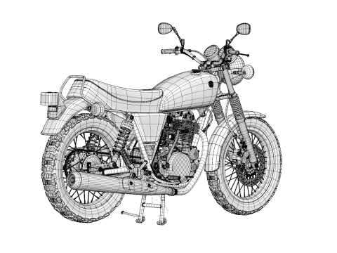 2010 - Yamaha SR 400 EFI 3D Model