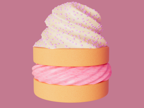 Cute sweets set 3D-Modell