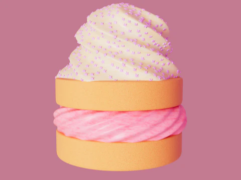Cute sweets set 3D Model