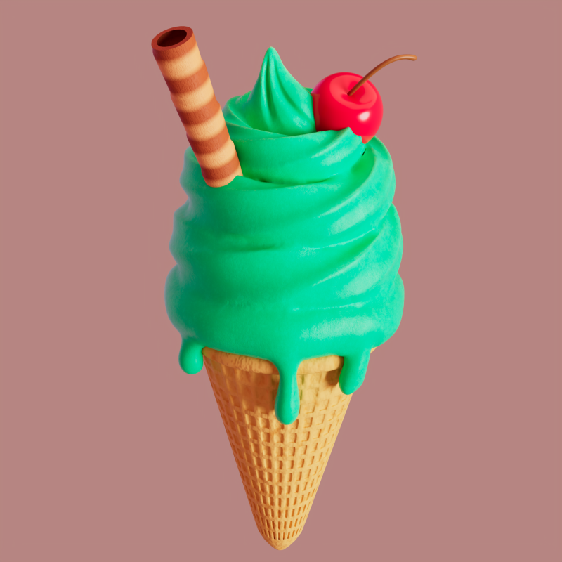 Mint Ice Cream model 3D मॉडल .c4d .max .obj .3ds .fbx .stl .blend