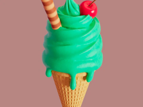 Modelo de sorvete de menta Modelo 3D