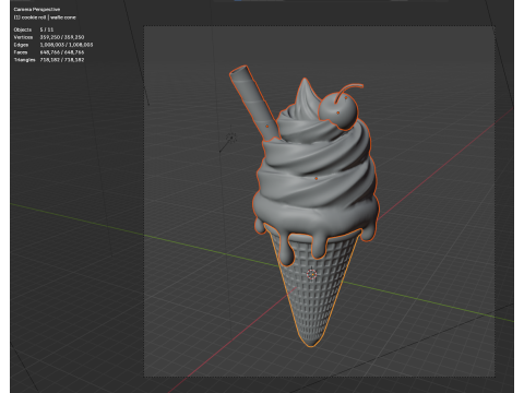 Mint Ice Cream model 3D मॉडल