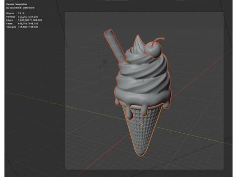 Mint Ice Cream model 3D Model