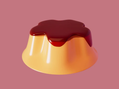 Model puding yang lucu Model 3D