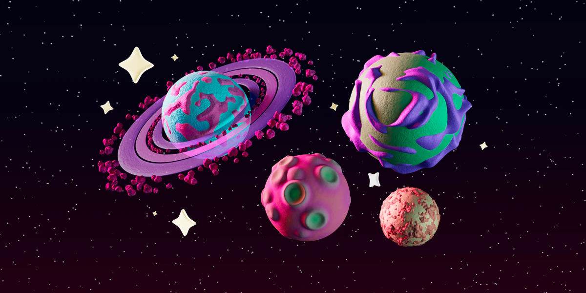 Colorful texturized cartoony planets set 3D Model .c4d .max .obj .3ds .fbx .stl .blend 