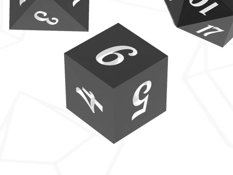 Dice Masters 7 Piece Set Presupported STL Files for 3D Printing Lobster Font 3D Print Model