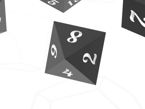 Dice Masters 7 Piece Set Presupported STL Files for 3D Printing Lobster Font 3D Print Model