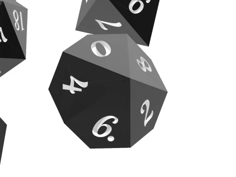 Dice Masters 7 Piece Set Presupported STL Files for 3D Printing Lobster Font 3D Print Model
