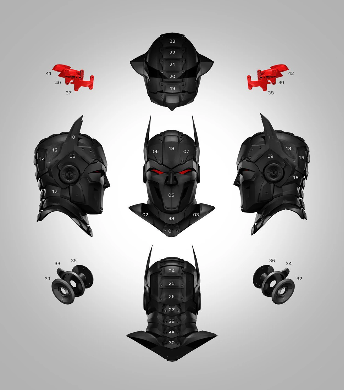Zortrax Mask From Batman Beyond 3D Print Model .c4d .max .obj .3ds .fbx .stl .blend