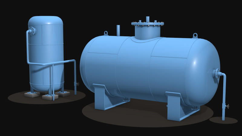 Oil and gas tank Modelo 3D .c4d .max .obj .3ds .fbx .stl .blend 