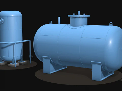 Tanque de petr&oacute;leo e g&aacute;s Modelo 3D