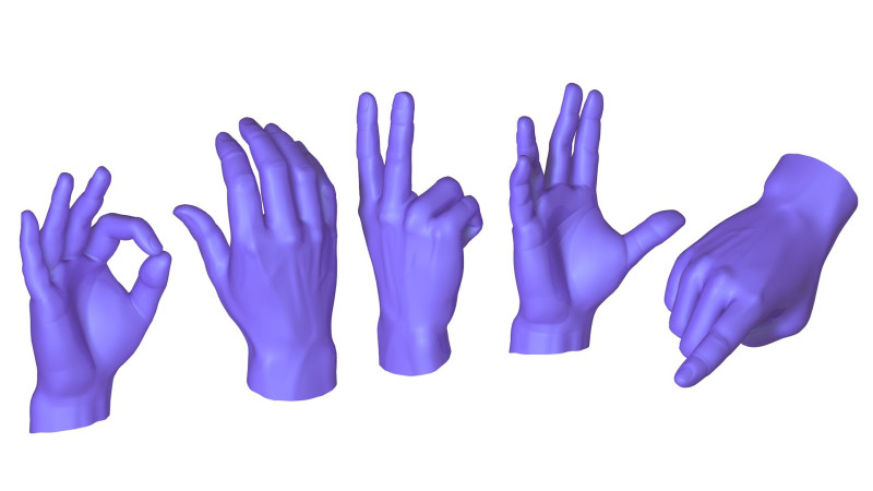 Male Hands 5 models 3Dモデル .c4d .max .obj .3ds .fbx .stl .blend 