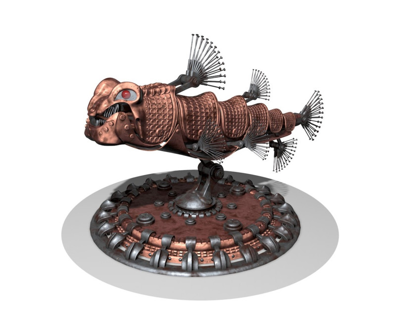Robofish copper fish 3D 모델 .c4d .max .obj .3ds .fbx .stl .blend 