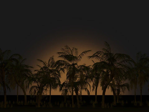 Tropical Palm 3 trees 3D Model