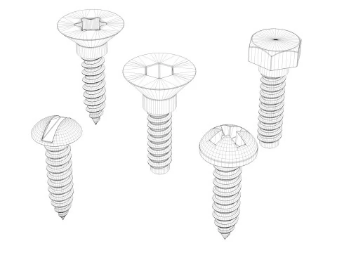 Screws set four 3D Model