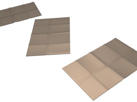 Carpets set of three rugs Low-poly Modelo 3D