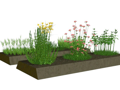 Herbage reeds and grass R2 3D Model