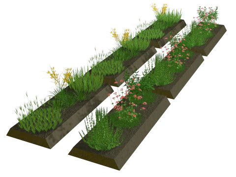Herbage reeds and grass R2 3D Model