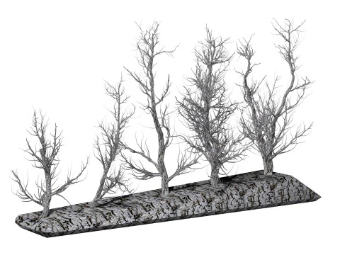 Wortel 5 bomen low-poly R2 3D Model