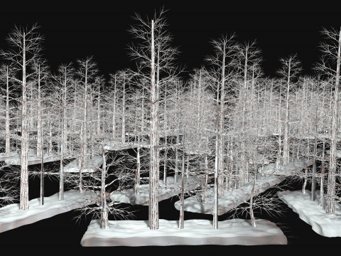 Five low poly trees Three seasons Low-poly Model 3D